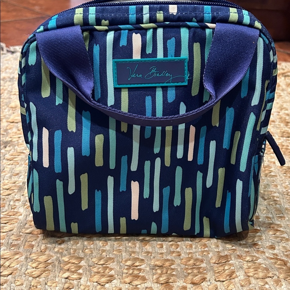 Vera Bradley Navy and Green Patterned lunch bag